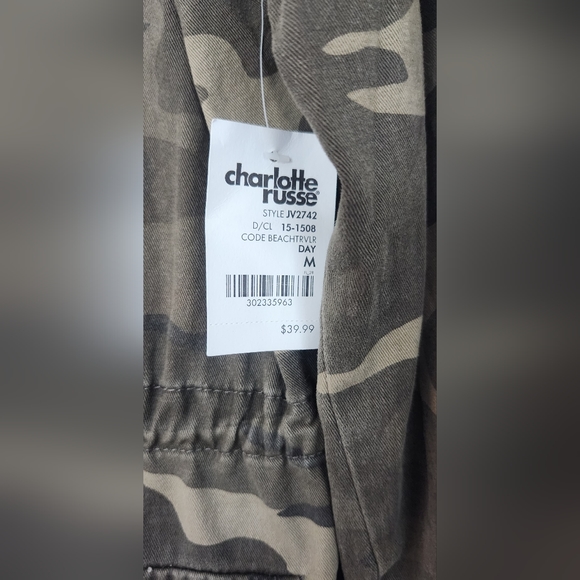Charlotte Russe Distressed since waist camouflage jacket womans size med - Picture 4 of 11